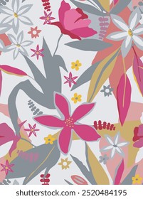 The image is a background pattern featuring a floral motif commonly used in art and fabric design.