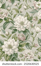 The image is a background pattern featuring a floral motif commonly seen on clothing and fabric.