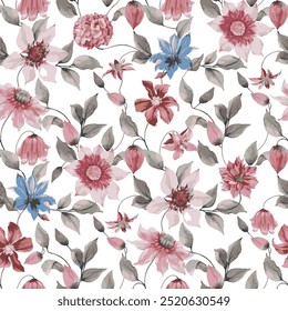 The image is a background pattern featuring floral motifs. It could be used for wrapping paper or fabric design.