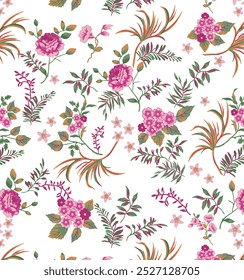 The image is a background pattern featuring a floral motif. It can be used for clothing, fabric, wrapping paper, or wallpaper.