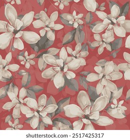 The image is a background pattern featuring flowers on fabric.