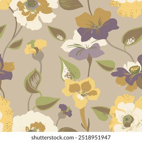 The image is a background pattern featuring flowers.