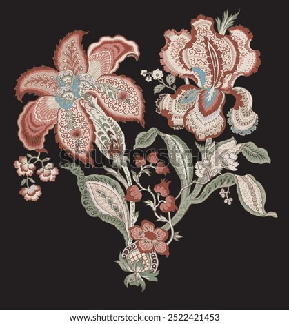 The image is a background pattern featuring flowers. It is in an AEP format and falls under the categories of art, drawing, fabric, and illustration.