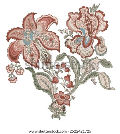 The image is a background pattern featuring flowers. It is in an AEP format and falls under the categories of art, drawing, fabric, and illustration.