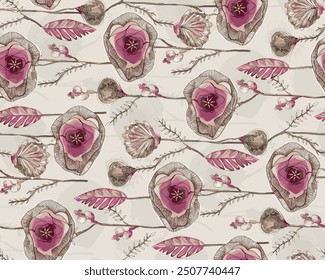 The image is a background pattern featuring a hand-drawn sketch of a rose flower.