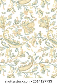 The image is a background pattern featuring an illustration suitable for use in fabric design or wrapping paper.