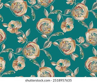 The image is a background pattern featuring motifs commonly found on clothing and fabric. It could be used for wrapping paper or as an art illustration.