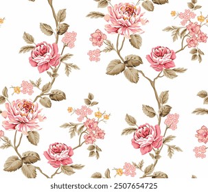 The image is a background pattern featuring petals and flowers in a floral design.