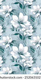 The image is a background pattern featuring petals and flowers.