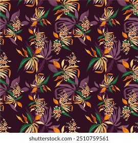 The image is a background pattern featuring a symmetrical and fractal design. It is suitable for use in various applications such as art, clothing, fabric, and wrapping paper. The pattern has elements