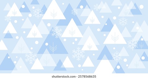 Image background of a winter forest with snow falling, vector illustration