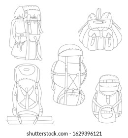 image of backpacks isolated on white background