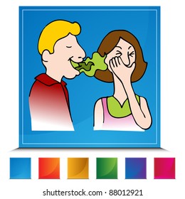 Imagen de un juego de botones de respiro incorrecto.