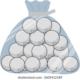 Image of a bag full of golf balls