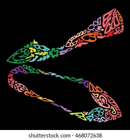 image of ballet shoes composed of abstract elements