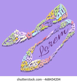 image of ballet shoes composed of abstract elements
