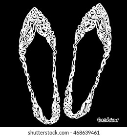 image of ballet shoes composed of abstract elements