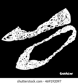 image of ballet shoes composed of abstract elements