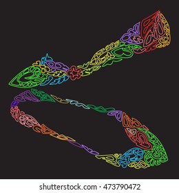 image of ballet shoes composed of abstract elements