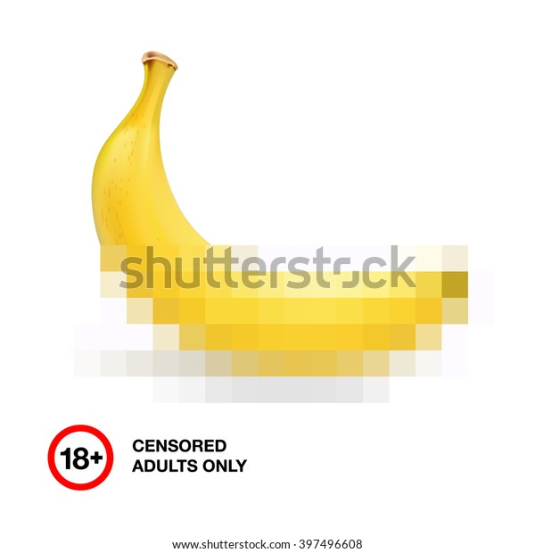 Image Banana Closed By Censorship Symbol Stock Vector