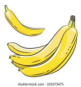 Image of bananas on a white background.