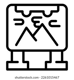 Image banner icon outline vector. Plotter machine. Digital screen
