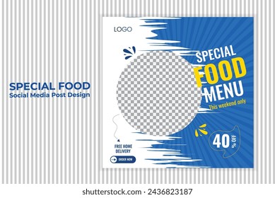 An image for a banner on social media featuring food. a square-shaped hamburger graphic that might be utilized in social media posts.