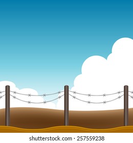 An image of a barbed wire fence background.