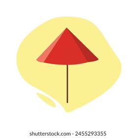 Imagen de una sombrilla de playa sobre un fondo de color. Ilustración vectorial.