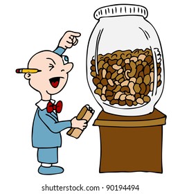 An image of a bean counting accountant.