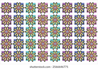image of a beautiful flower in a geometric and patterned. for fabric, textiles, clothing, wrapping paper, cover, banner, home decor, abstract backgrounds