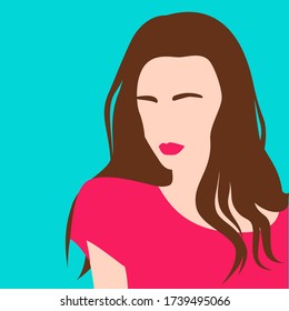 Image of a beautiful girl without a face in a fashionable style. Minimalism. Flat style. Vector illustration.