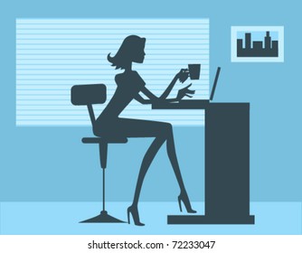 image of beautiful working girl