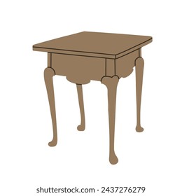 Image of a bedside table, side table for handkerchiefs, isolated vector