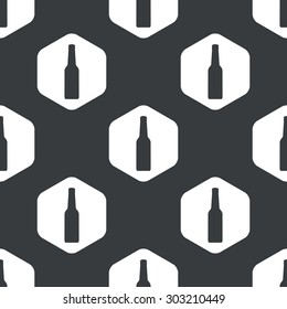 Image of beer bottle in hexagon, repeated on black