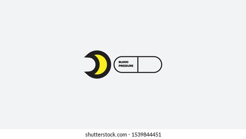 Image of The Best Time to Take Your Blood Pressure Drugs May Be at Night Line Art.