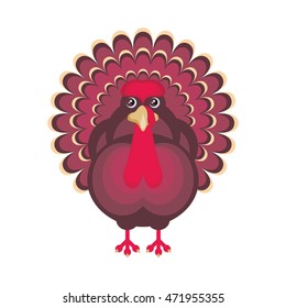 the image of a big beautiful Turkey in cartoon style