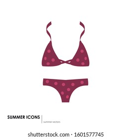 Image of a bikini. Summer icon.