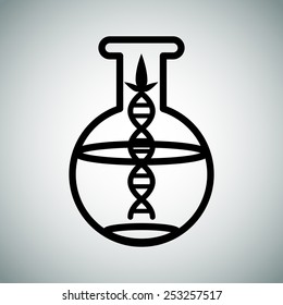 An image of a biotech research flask.