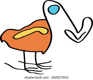 The image of a bird in the style of abstraction