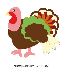 The image of a bird - a Turkey on a white background.