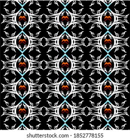 image of black background with white tribe pattern