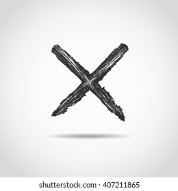 An image of a black grunge x. cross
