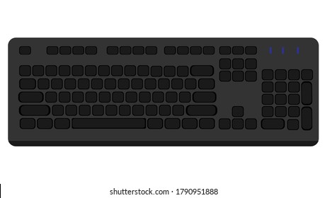 Ein Bild einer schwarzen Tastatur. Vektorbild, eps10