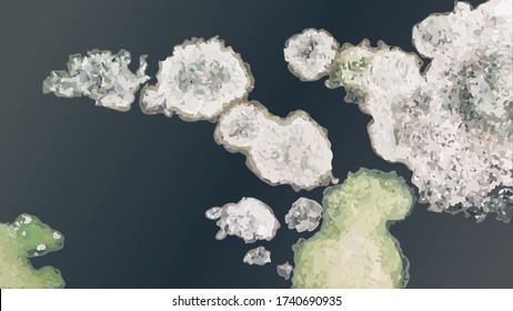 The image of black mold on the wall or on the ceiling, in vector.
