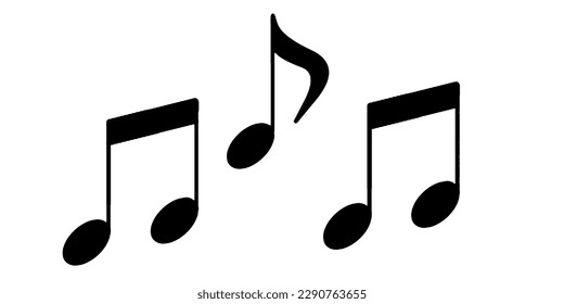 Image of a black musical note on a white background