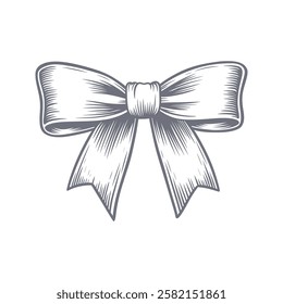 Image of a black ribbon in the classic style. The illustration was created using vector graphics. The image is suitable for design layouts, flyers, invitations, postcards, and any visual design.