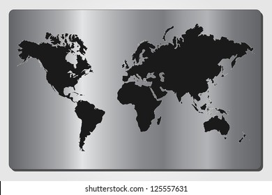 Bild einer schwarz-silbernen Weltkarte.