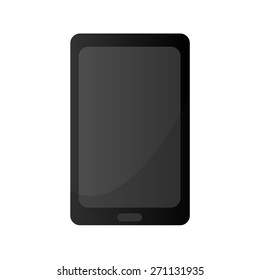 image of black smartphone on white background