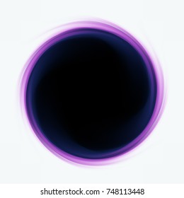 Image of a black sphere with a lilac glow